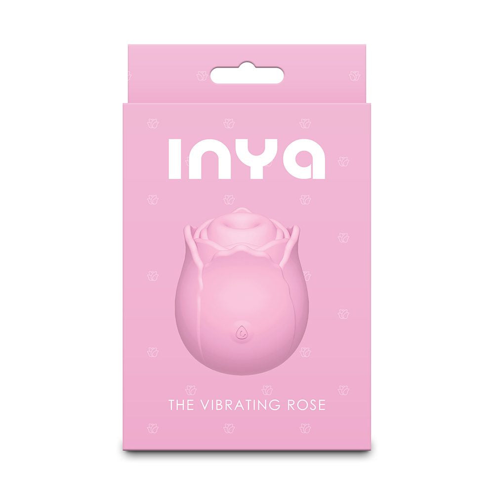 Pink packaging of 'The Vibrating Rose' by INYA on a white background