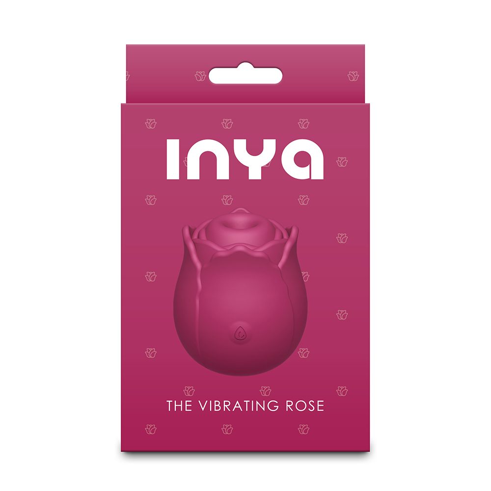 Pink packaging of 'The Vibrating Rose' by INYA on a white background