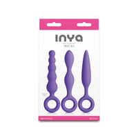 Purple silicone plug trio kit in packaging with 'inya' branding on a white background