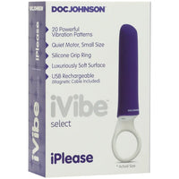 purple vibrator with white finger ring holder