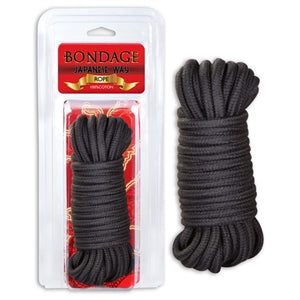 black bondage rope in plastic case