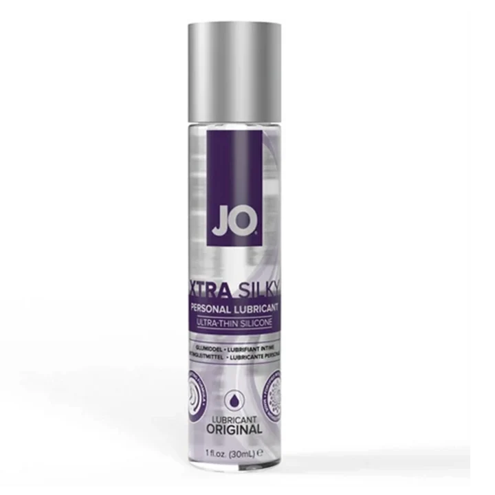 bottle of jo xtra silky silicone lube
