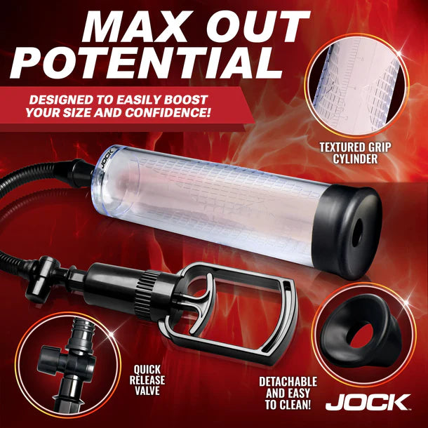 Product with text 'Max Out Potential' and features of the product on a red background