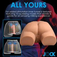 Product advertisement for a Jock product with text about stimulation and features.