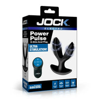 Jock Power Pulse E-Stim Anal Plug packaging on a white background