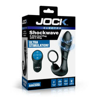 Jock Shockwave E-Stim Anal Plug packaging on a white background
