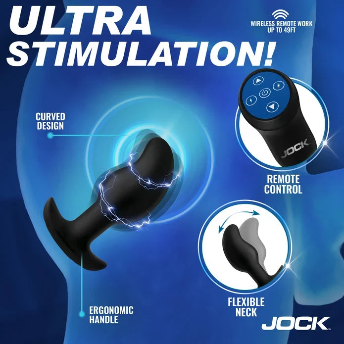Advertisement for a Jock product with features highlighted on a blue background