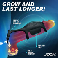 Product with text 'Grow and Last Longer!' and 'JOCK' branding on a blue background