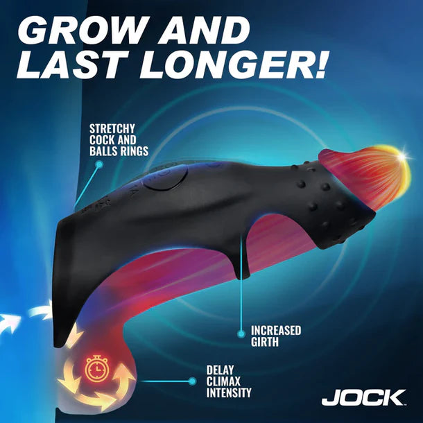 Product with colorful design and text on a blue background, featuring the brand 'JOCK'.