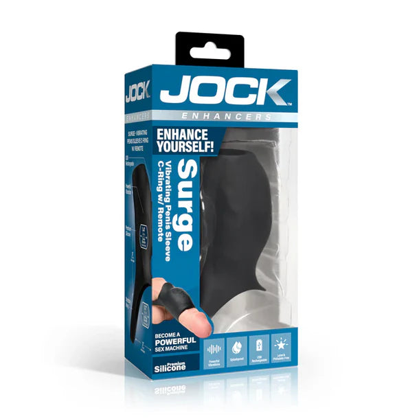Jock Surge packaging with black sleeve on a white background