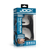 Jock Enhancers packaging with 'Triple Rush' and 'Enhance Yourself!' text on a white background