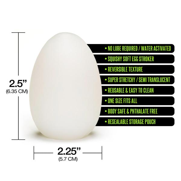 white egg masturbator with measurements and information