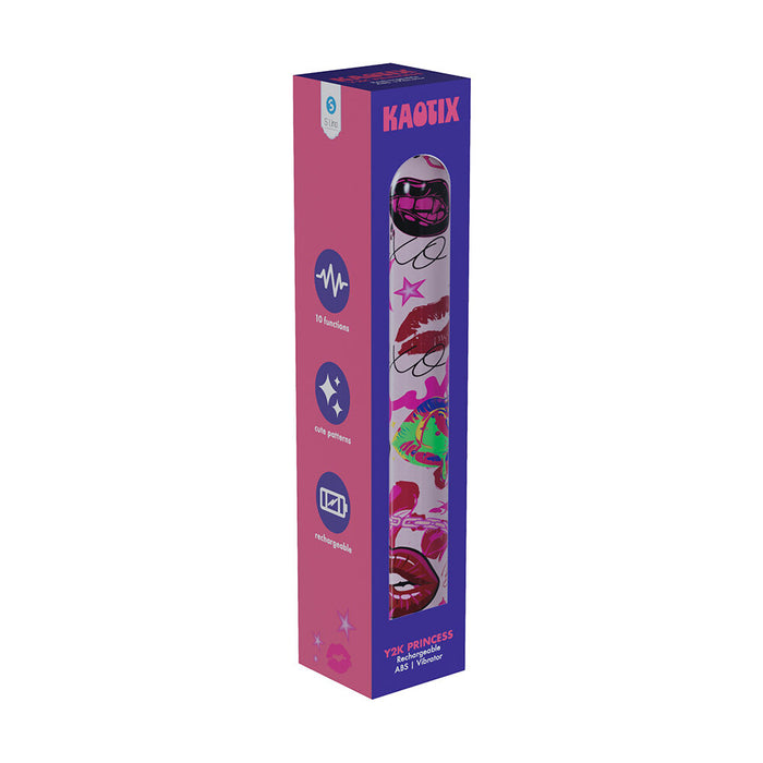 KAQIX vibrator product packaging with colorful designs on a white background