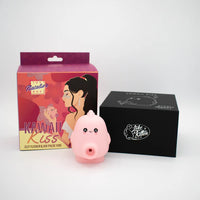 bubble toy with eyes and nose, with belly clit clicker and air pulse vibrator