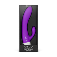 Purple Lelo Kaya Originals rabbit vibrator in packaging on a white background