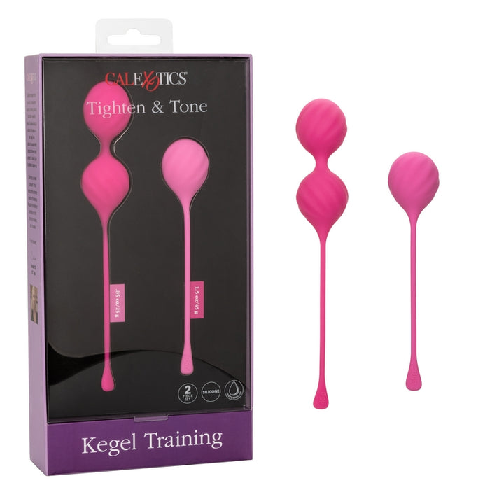 set of 2 pink kegels a single a dual bkegel balls with tails in package