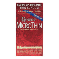 Kimono MicroThin condom package on a white background