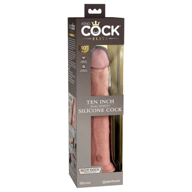 a beige penis shaped dildo with a suction cup base shown in its brown packaging