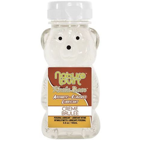 creme brulee flavored lubricant in clear koala shaped bottle