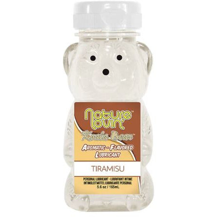 tiramisu flavored lubricant in 5.6oz clear koala shaped bottle