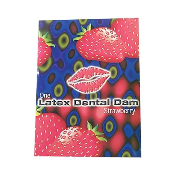 latex dental dam in strawberry