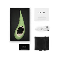lelo clitoral vibrator with box and accessories in green