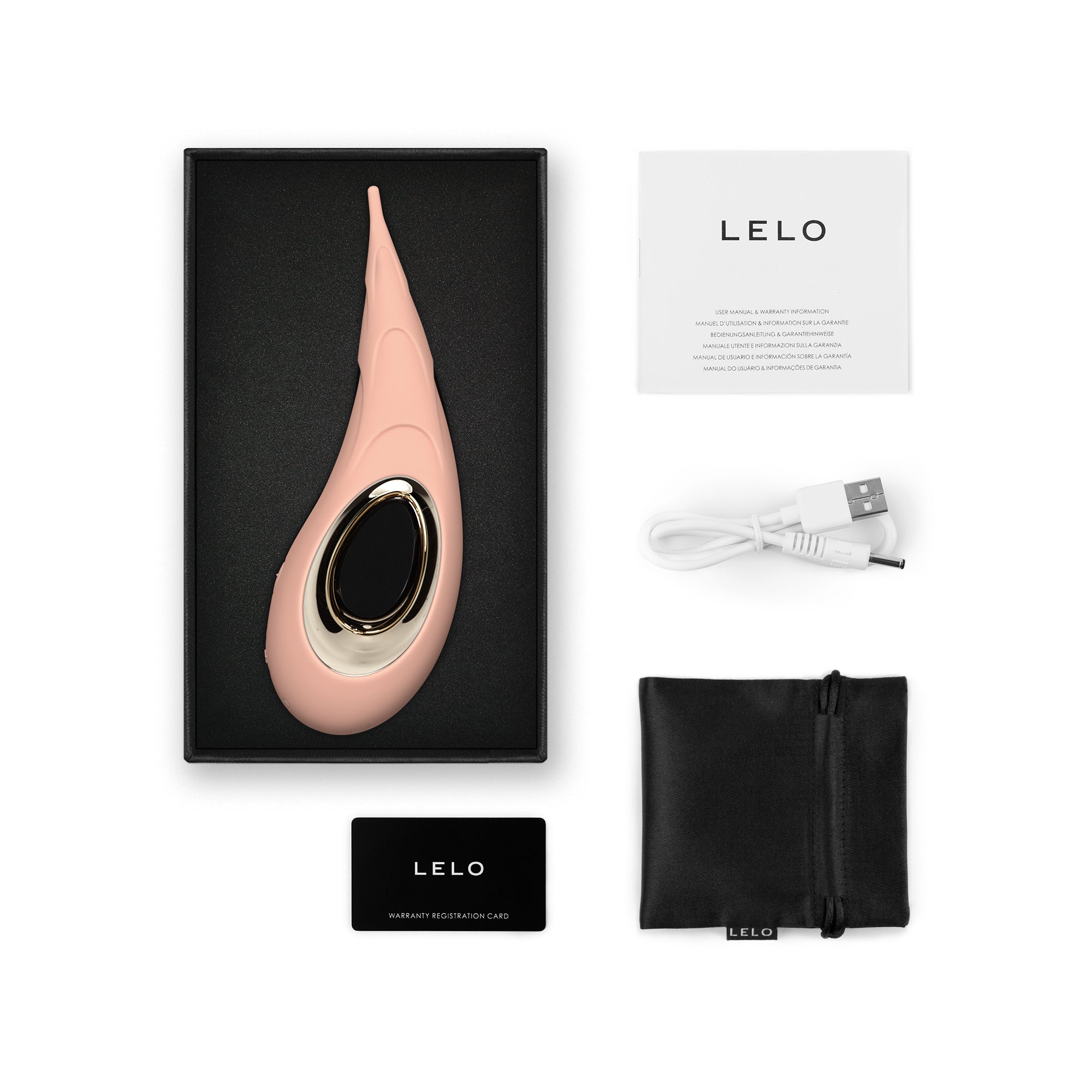 lelo clitoral vibrator with box and accessories in pink