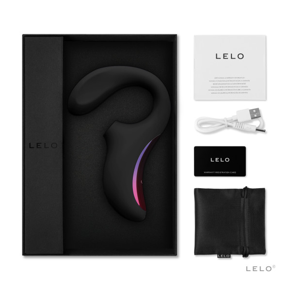 black lelo dual vibrator with accessories and box