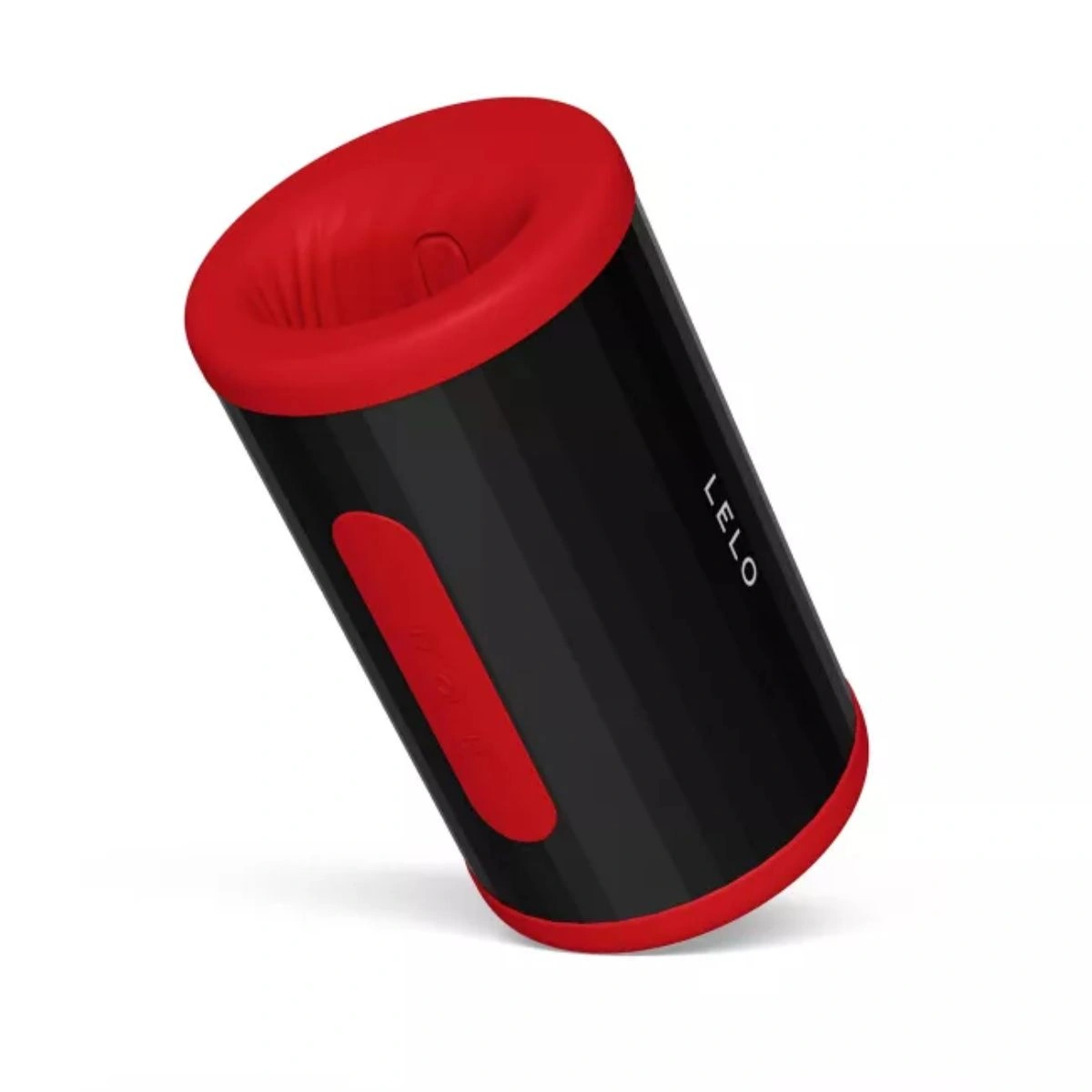 red and black male masturbator tube with lelo branding