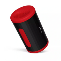 red and black male masturbator tube with lelo branding