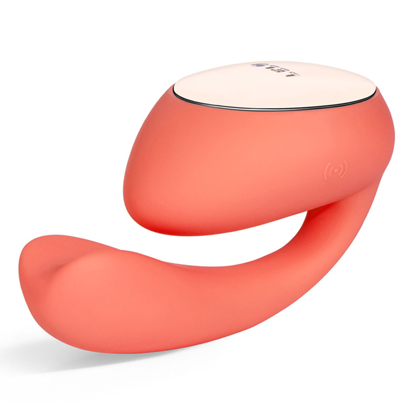 orangish red lelo vibrator with dual stimulation