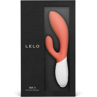 orange vibrator with g spot and clitoral stimulation in box package