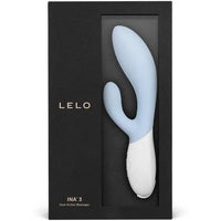 blue vibrator with g spot and clitoral stimulation in box package