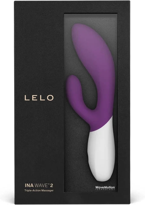 purple internal & external vibrator with g spot & clit stimulation with charger, warranty card & storage pouch