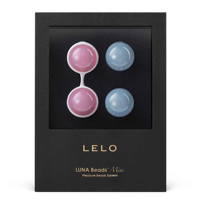 assorted colored lelo kegel beads, in box packaging