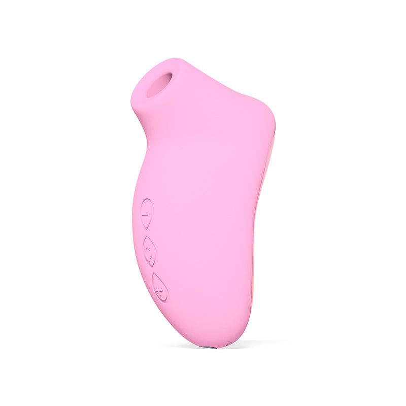 Pink silicone lelo sona 2 vibrator on a white background