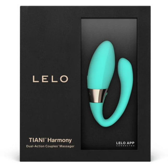 blue c shaped vibrator in box packaging