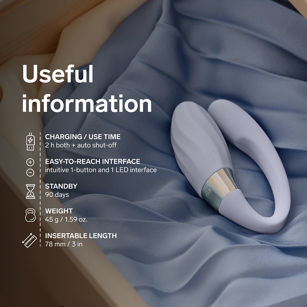 Product on a bed with useful information text overlay