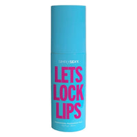 blue spray bottle of pheromone body mist lets lock lips in 3.35oz size