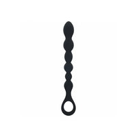 Black textured anal probe on a white background