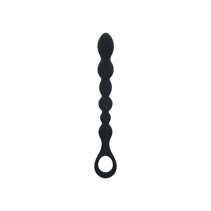 Black textured anal probe on a white background