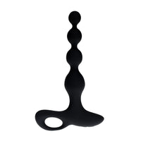 vibrating anal beads with finger holder in black