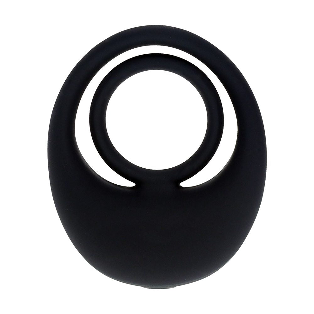 vibrating cock & ball ring in black 