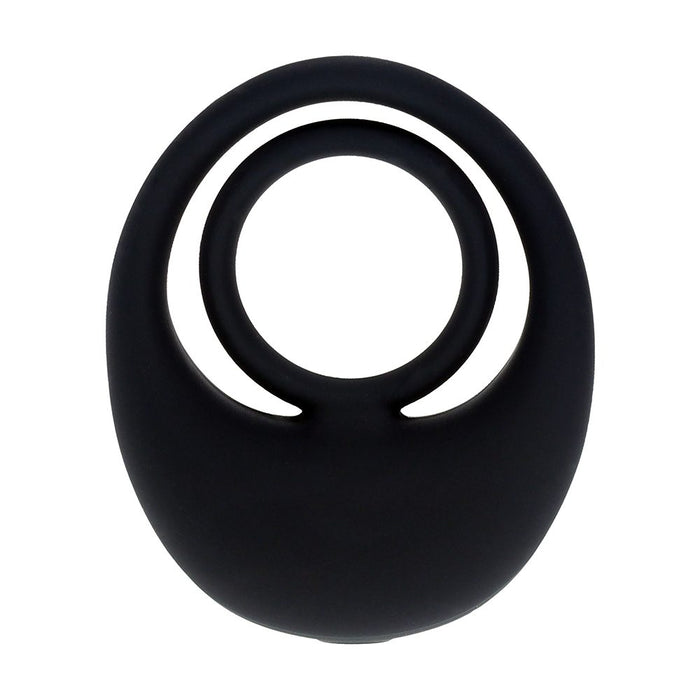 vibrating cock & ball ring in black 