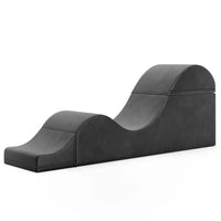 black curved chaise lounge sex couch