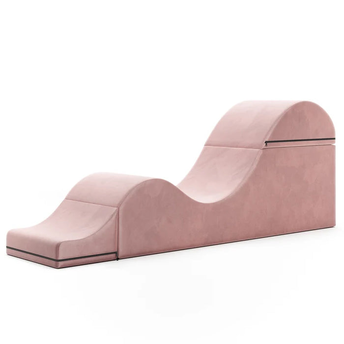 pink curved chaise lounge sex couch