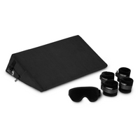 black wedge with blindfold, and 4 cuffs