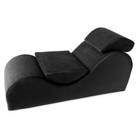 black chaise lounge sex couch