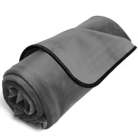 grey rolled waterproof throw blanket