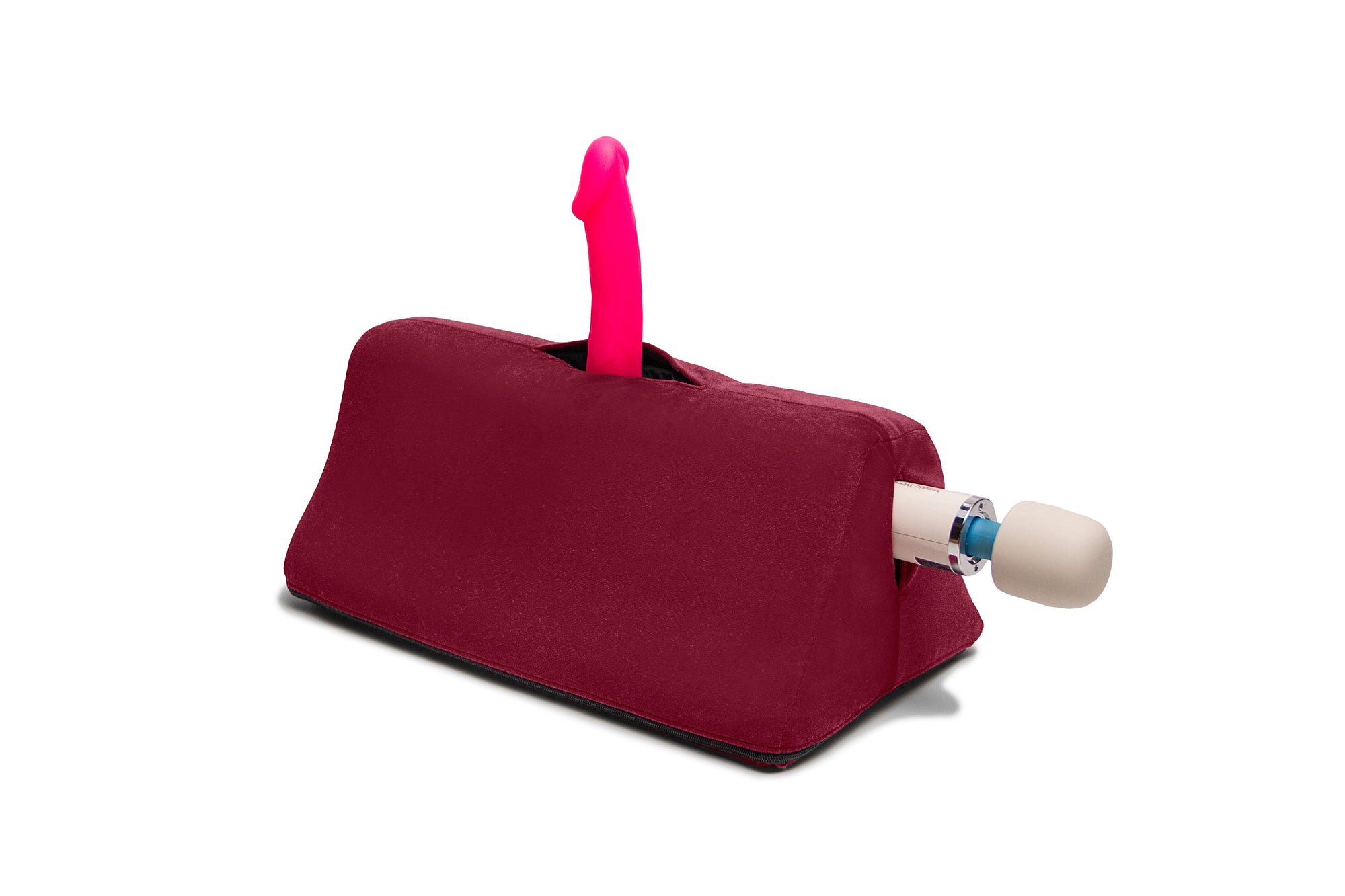 red wedge showing a magic wand and dildo 